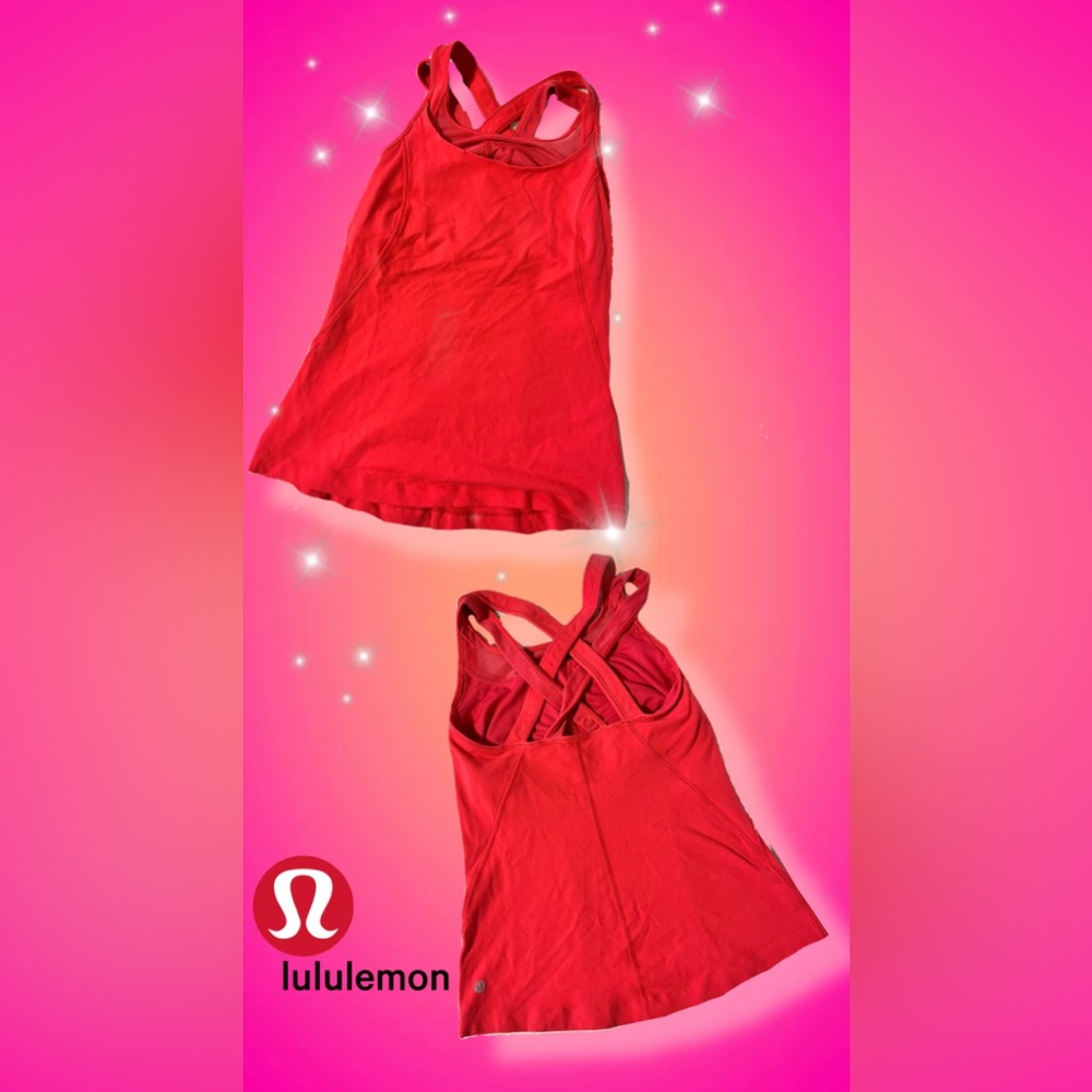Lululemon Athletica Red Cross-Back Sports Bra